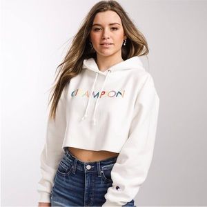 Champion women’s cropped reverse weave pullover hoodie